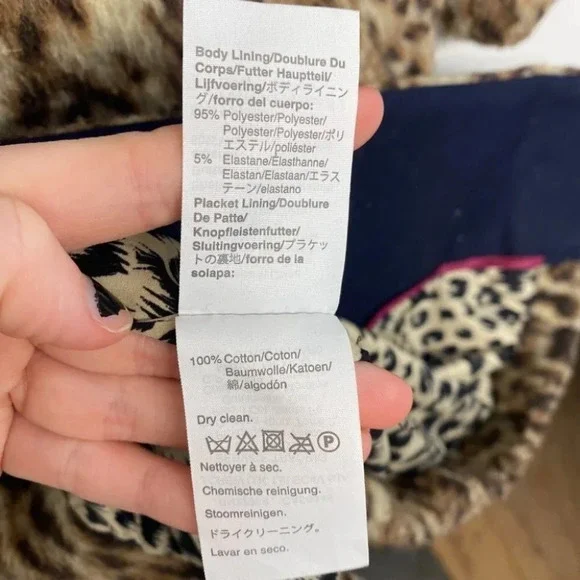 J. Crew Animal Trench Coat Double Leopard 00 Wool Textured - Picture 12 of 13